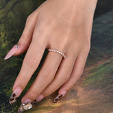 Unique Moissanite Wedding Band Half Eternity Stacking Ring